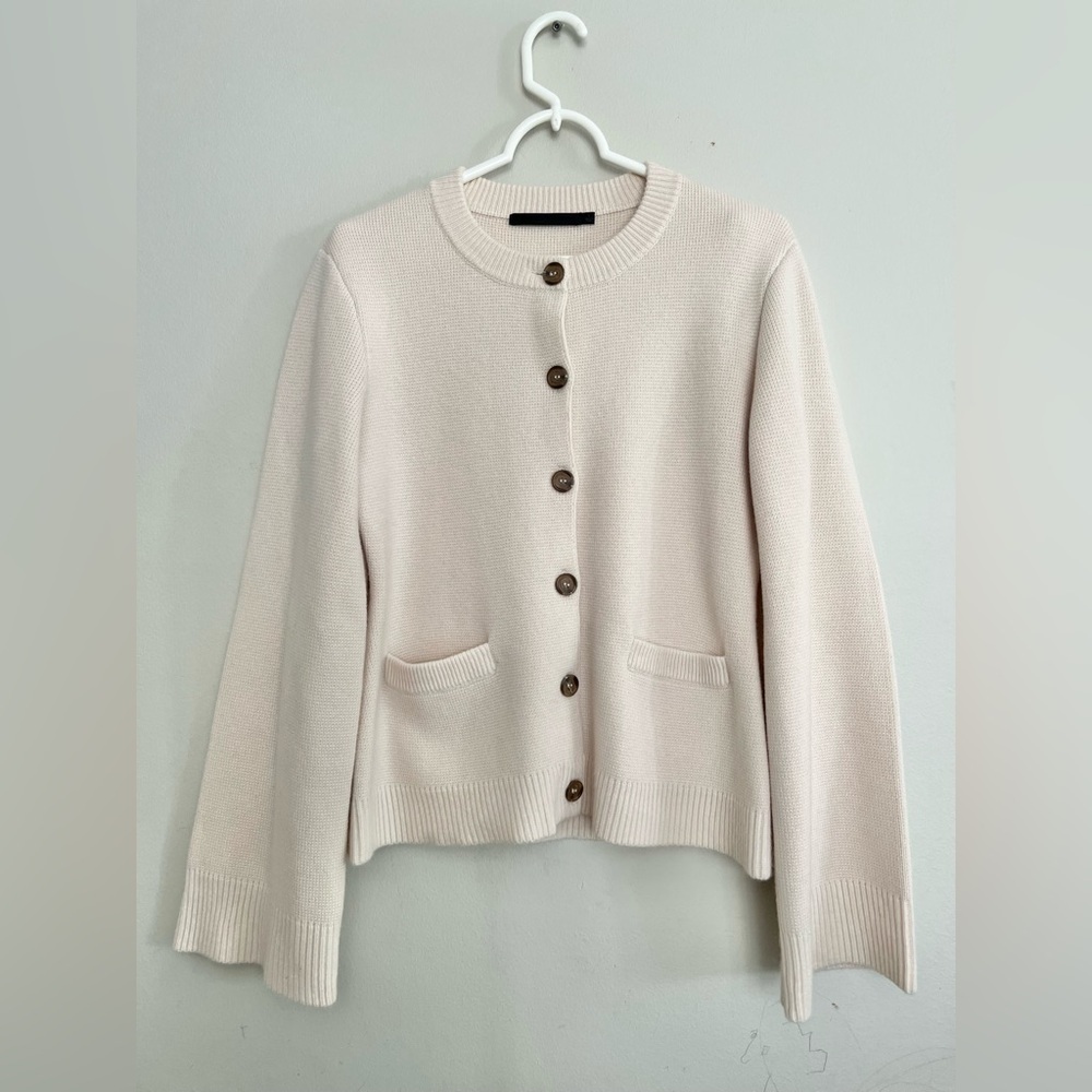 Jenni Kayne Cooper Cashmere Cardigan Warm Ivory Size Large - Picture 3 of 8